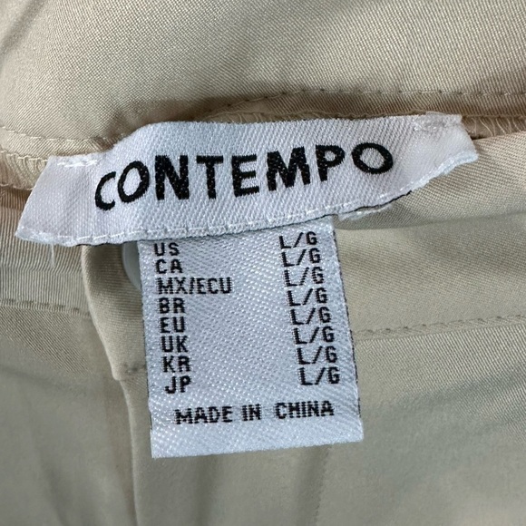 Contempo tan straight leg trousers size L - Picture 3 of 7